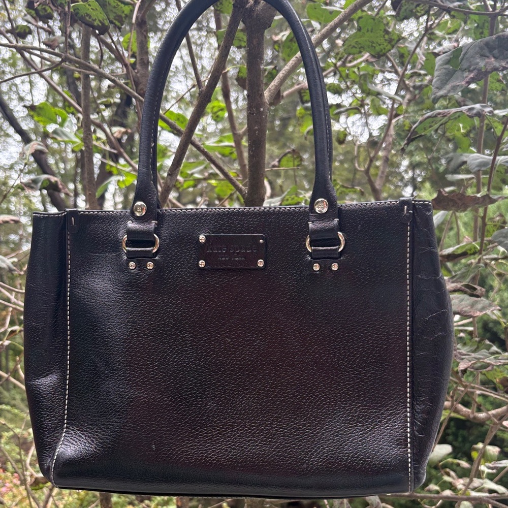 Kate Spade Dark Brown / Black Leather Tote - Picture 1 of 5
